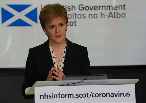 First Minister Nicola Sturgeon at the Scottish Government's daily briefing