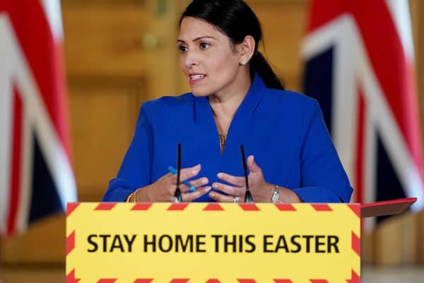 Priti Patel failed to own the government’s delay in providing enough personal protection for frontline staff. Picture: Pippa Fowles/10 Downing Street/Crown Copyright/PA Wire