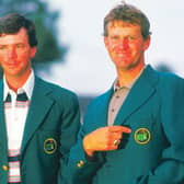Sandy Lyle in his green jacket after winning the Masters. Picture: Getty