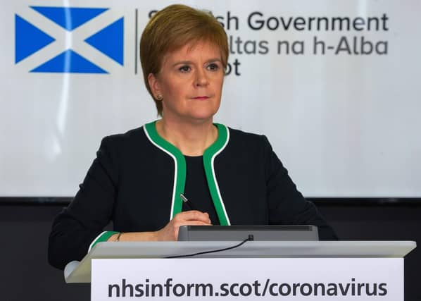 Nicola Sturgeon has warned it is still too early to lift the lockdown restrictions (Picture: Scottish Government/AFP via Getty Images)