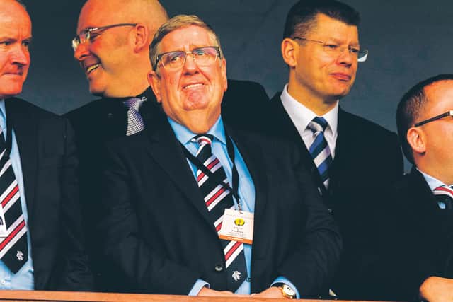 Rangers interim chairman Douglas Park and SPFL chief executive Neil Doncaster, right. Picture: Alan Harvey/SNS