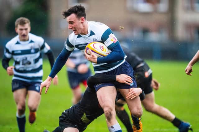 Rory McMichael in action for Heriot’s, who were second in the Super6 when all rugby was stopped. Picture: Bill Murray/SNS/SRU)
