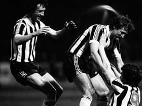 Doug Somner is congratulated by Jimmy Bone and Billy Stark after scoring for St Mirren in the Anglo-Scottish Cup final at Love Street 40 years ago.