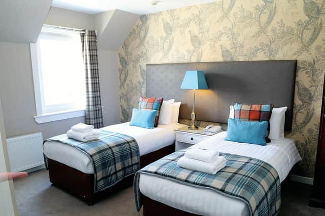 A twin room in the 32-room hotel which is popular with walkers enjoying the West Highland Way
