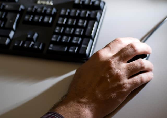 An office worker completes a task