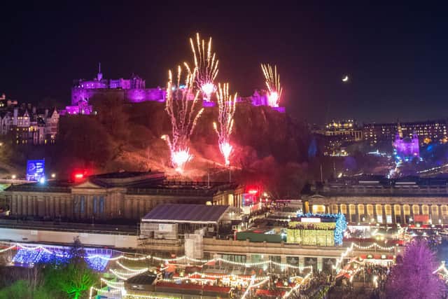 Fireworks light up the sky over Edinburgh during the city's Hogmanay celebrations. Picture: Ian Georgeson/Edinburgh's Hogmanay via AP Images