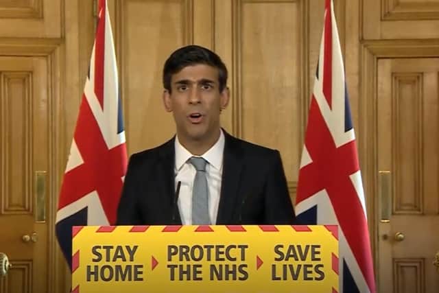 Chancellor Rishi Sunak announced companies had applied to furlough about a million people on the first day of the Government's new scheme (Picture: PA Video/PA Wire)