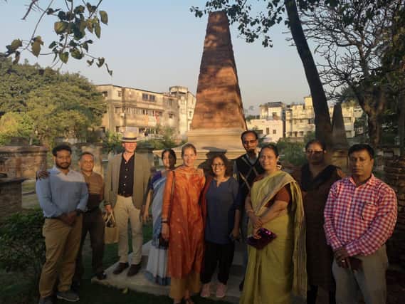Charles Bruce with the project team visiting the Scottish Cemetery Project in Kolkata in January this year