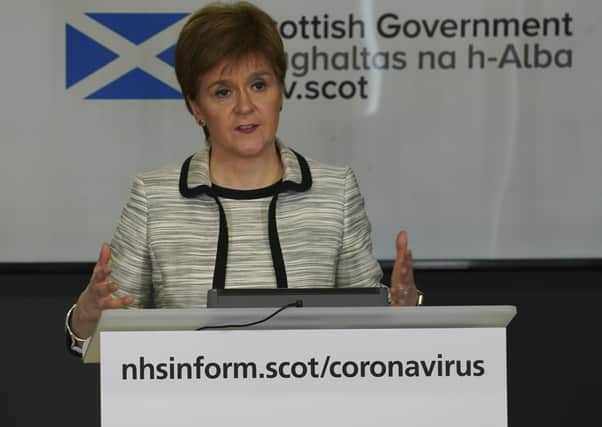 Nicola Sturgeon at a Covid-19 media briefing