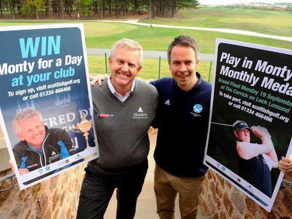 Ross Duncan, pictured with Colin Montgomerie at the launch of a charity partnership between the eight-time European No 1 and the SGU and SLGA in 2011, is leaving his role as Scottish Golf's development director
