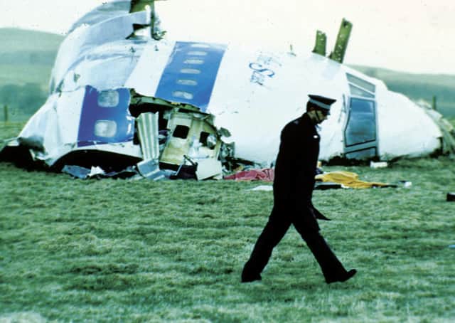 The wreckage of Pan Am Flight 103 from London to New York. Picture: AP