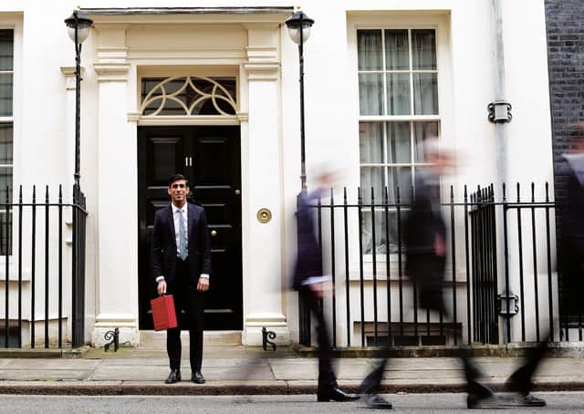 Rishi Sunak leaves No 11 last Wednesday to deliver his debut budget. Picture: Dan Kitwood/Getty