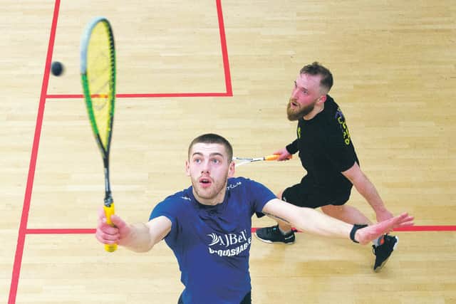 Rory Stewart, left, is through to the final of the Scottish National Championships. He beat Chris Ferguson, right, in the quarter-finals. Picture: Ian Rutherford