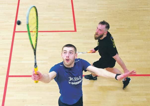 Rory Stewart, left, is through to the final of the Scottish National Championships. He beat Chris Ferguson, right, in the quarter-finals. Picture: Ian Rutherford