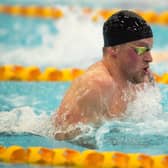 Adam Peaty on his way to winning the men's 100m breaststroke at the Edinburgh International. Picture: Ian Rutherford