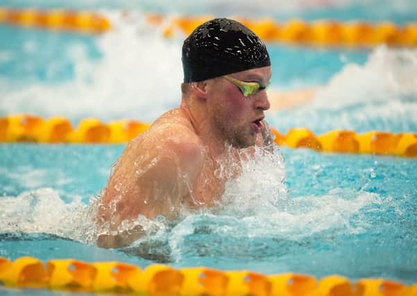 Adam Peaty on his way to winning the men's 100m breaststroke at the Edinburgh International. Picture: Ian Rutherford