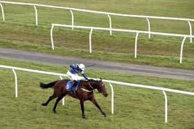 Sandy Thomson’s Duc De Grissay won the Novices’ Handicap Chase at Kelso yesterday after being sent off the 8-11 favourite. Picture: PA