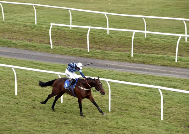 Sandy Thomson’s Duc De Grissay won the Novices’ Handicap Chase at Kelso yesterday after being sent off the 8-11 favourite. Picture: PA