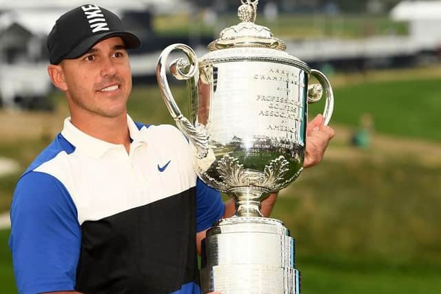 Brooks Koepka won the US PGA Championship for a second time at Bethpage Black last year. His title defence will not take place in May after the postponed of the event at Harding Park in San Francisco. Picture: Getty Images