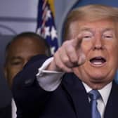 Donald Trump takes questions from the press during a coronavirus briefing at the White House (Picture: Tasos Katopodis/Getty Images)