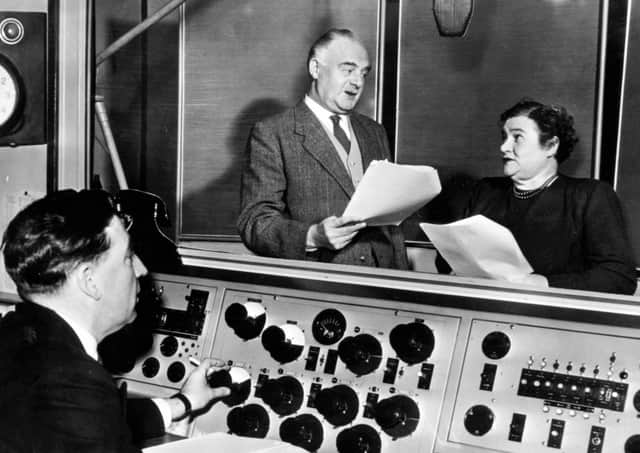 An archive image of The Archers being recorded in the 1950s for the BBC Home Service (Picture; BBC)