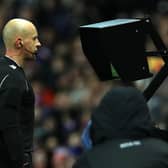 Polish ref Szymon Marciniak used VAR to award a penalty for Bayer Leverkusen against Rangers in the Europa League at Ibrox. Picture: Ian MacNicol/Getty