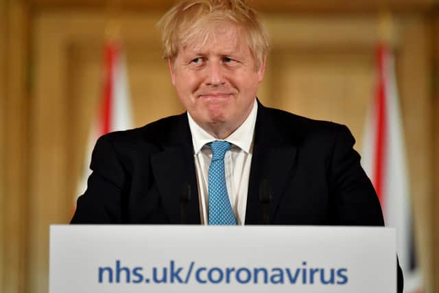 British Prime Minister Boris Johnson was in defiant mood during his coronavirus news conference. Picture: Leon Neal\Getty Images
