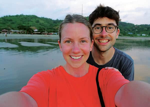 Nadine Cohen and Euan Gray take a selfie during their trip to Huaraz