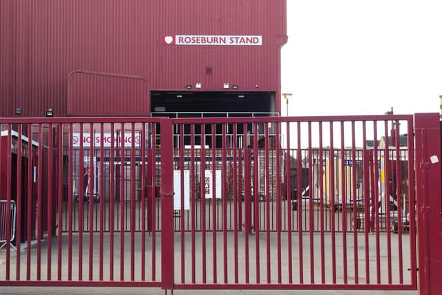 Like all clubs up and down the country, Hearts have closed the gates at their Tynecastle stadium. Picture: Paul Devlin/SNS