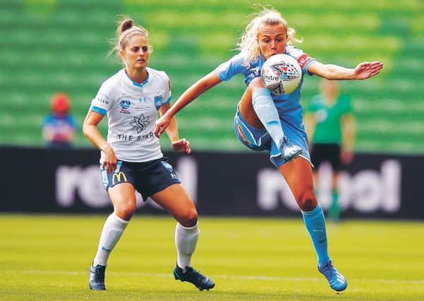 Claire Emslie in action for Melbourne City in the W-League Grand Final against Sydney FC. Picture: Daniel Pockett/Getty Images