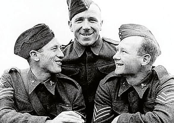 Sir Matt Busby, centre, pictured with Joe Mercer and Don Welsh, played a highly influential role with Hibs during the war.