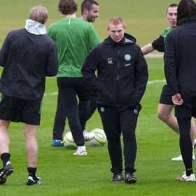 Neil Lennon during his first-ever training session as interim Celtic manager at Lennoxtown in March 2010. Picture: Jeff Holmes/SNS