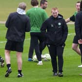 Neil Lennon during his first-ever training session as interim Celtic manager at Lennoxtown in March 2010. Picture: Jeff Holmes/SNS