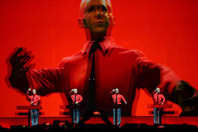 Kraftwerk in concert. Co-founder Florian Schneider died last week. Picture: John MacDougall/AFP via Getty Images