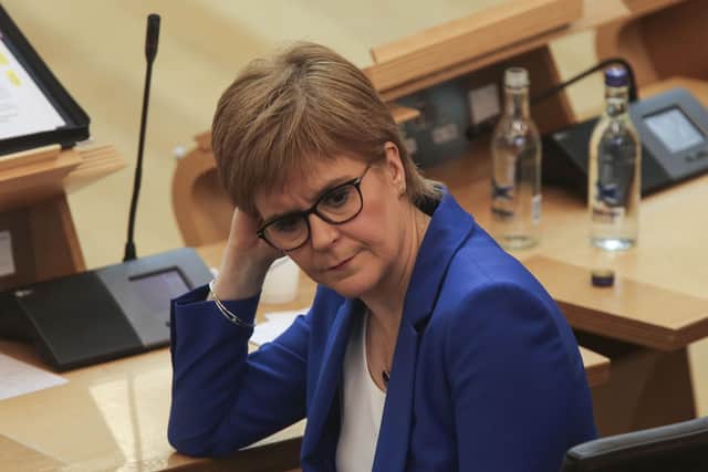 Nicola Sturgeon during First Minister's Questions held at the Scottish Parliament. Picture: Fraser Bremner/Scottish Daily Mail/PA Wire