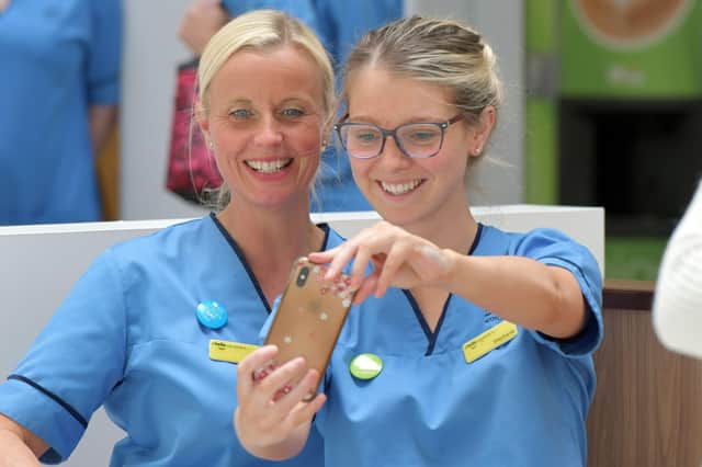 Forth Valley Royal Hospital nurses gather for International Nurses Day. Picture: Michael Gillen