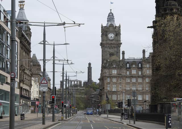 Edinburgh city centre is deserted as the lockdown continiues (Picture: Ian Rutherford)