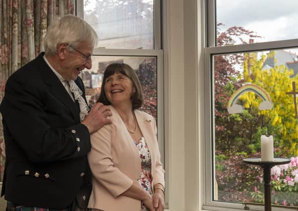 Rt Rev Colin Sinclair, Moderator of the Church of Scotland with his wife Ruth at home in Edinburgh.