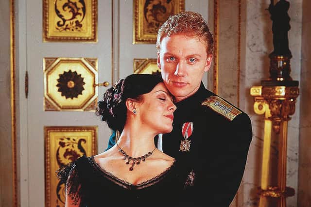 As Count Vronsky, with Helen McCrory as Anna in Channel 4's Anna Karenina, 2000