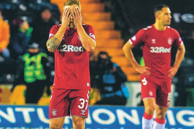 Scott Arfield after Rangers' defeat at Kilmarnock in February. Picture: Craig Foy / SNS