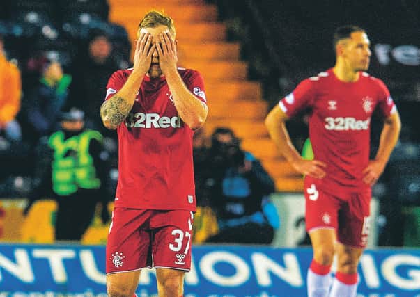 Scott Arfield after Rangers' defeat at Kilmarnock in February. Picture: Craig Foy / SNS