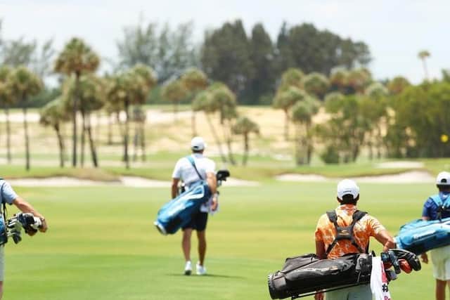 Golf's TaylorMade Driving Relief skins match featured, from left, Rory McIlroy, Dustin Johnson, Rickie Fowler and Matthew Wolff. Picture: Getty Images