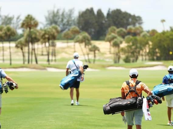 Golf's TaylorMade Driving Relief skins match featured, from left, Rory McIlroy, Dustin Johnson, Rickie Fowler and Matthew Wolff. Picture: Getty Images