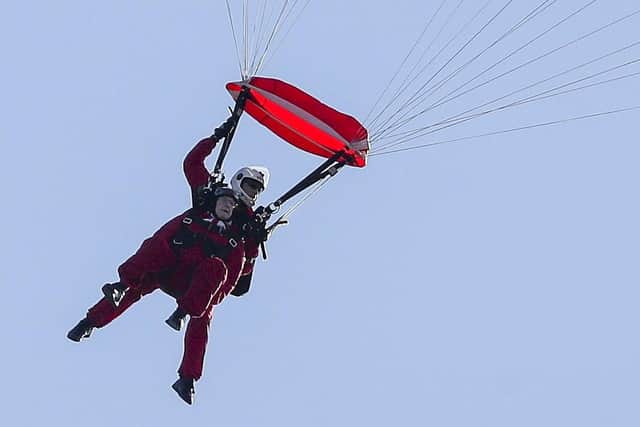 Mr Cortmann, 97, took part in a tribute skydive aged 97