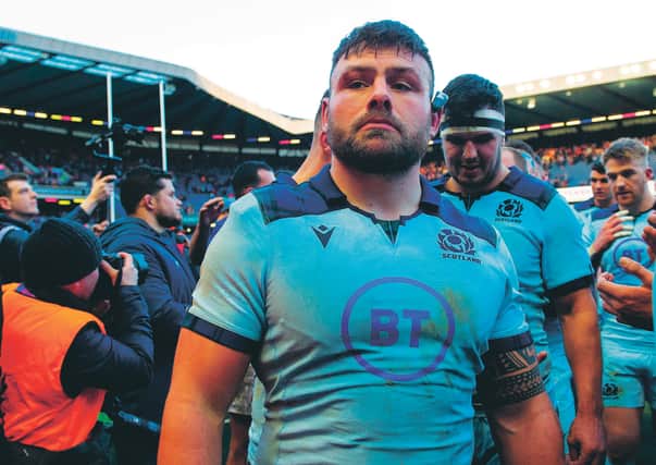 Scotland’s Rory Sutherland has played in all four games of this year’s Six Nations following his return from a freak injury. Main photograph: Gary Hutchison/SNS