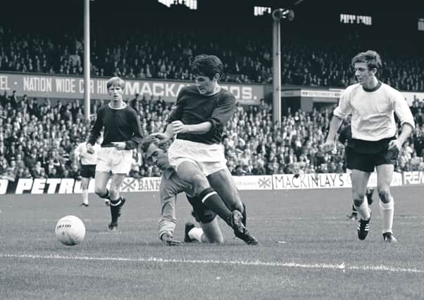 The elegant Donald Ford in action for Hearts against Clyde at Tynecastle in 1970.  Photograph: Scotsman Publications