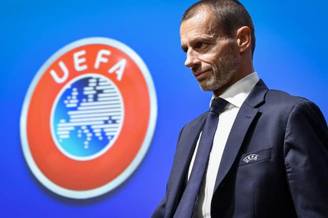 Uefa president Aleksander Ceferin will chair today's video conference. Picture: Fabrice Coffrini/AFP