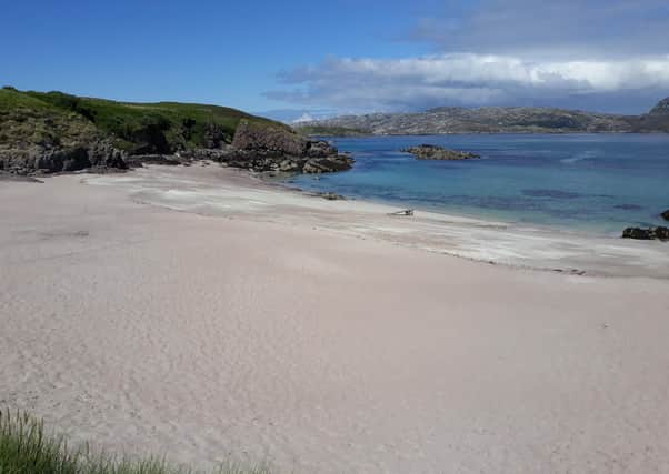 A beach on Handa Island located off Scotland’s rugged north-west coast