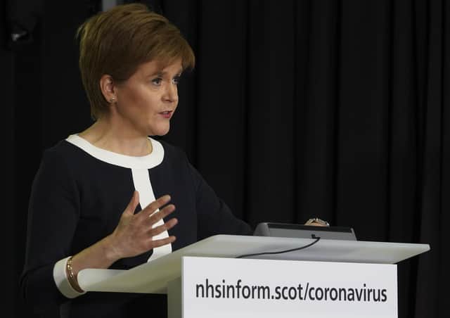Nicola Sturgeon at Thursday's Covid-19 briefing
