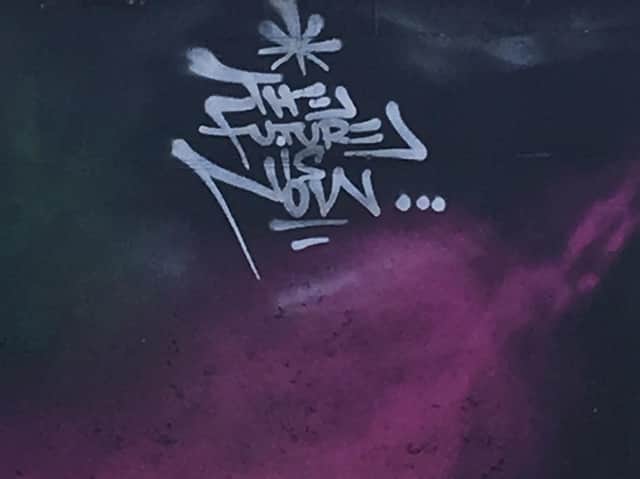 Sometimes girls just wanna have fun - it's allowed Picture: courtesy of Leith graffiti wall